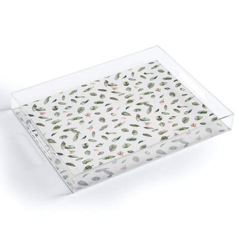 Ninola Design Botanical leaves Green Acrylic Tray