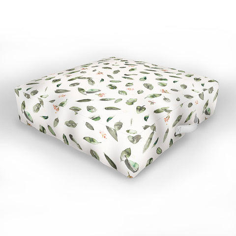 Ninola Design Botanical leaves Green Outdoor Floor Cushion