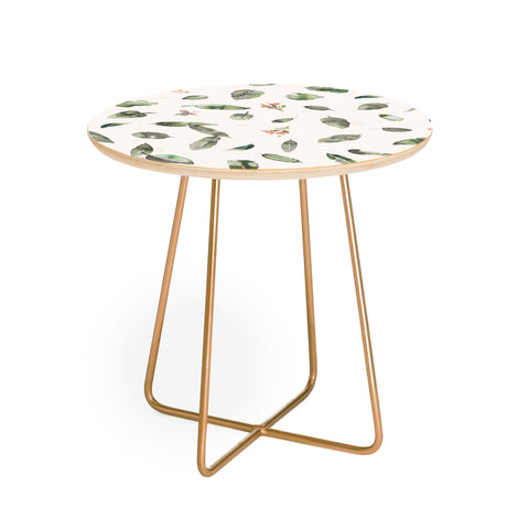 Ninola Design Botanical leaves Green Round Side Table