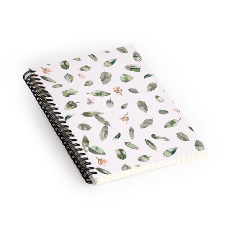 Ninola Design Botanical leaves Green Spiral Notebook
