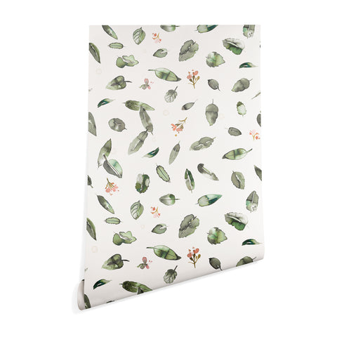 Ninola Design Botanical leaves Green Wallpaper