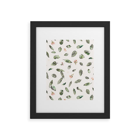 Ninola Design Botanical leaves Green Framed Art Print