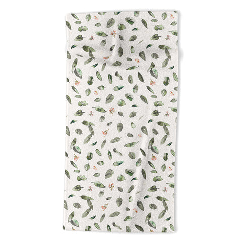 Ninola Design Botanical leaves Green Beach Towel