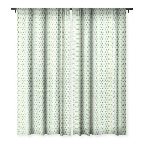 Ninola Design Botanical leaves sorted Green Sheer Window Curtain