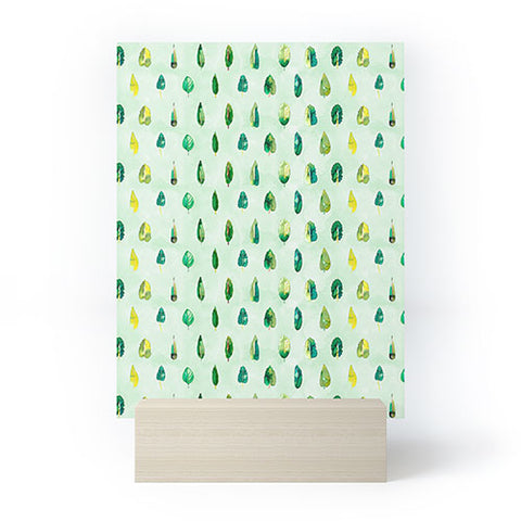 Ninola Design Botanical leaves sorted Green Mini Art Print