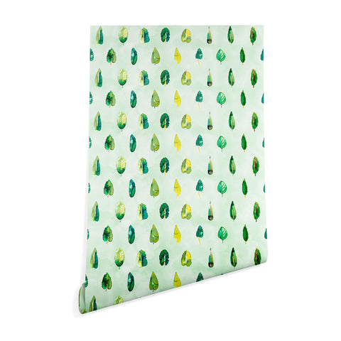 Ninola Design Botanical leaves sorted Green Wallpaper
