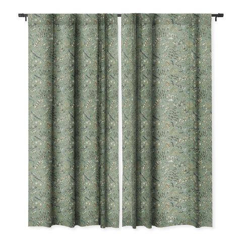 Ninola Design Botanical plants Bio Green Blackout Window Curtain