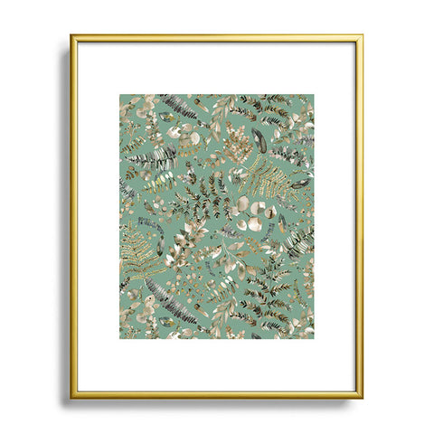 Ninola Design Botanical plants Bio Green Metal Framed Art Print