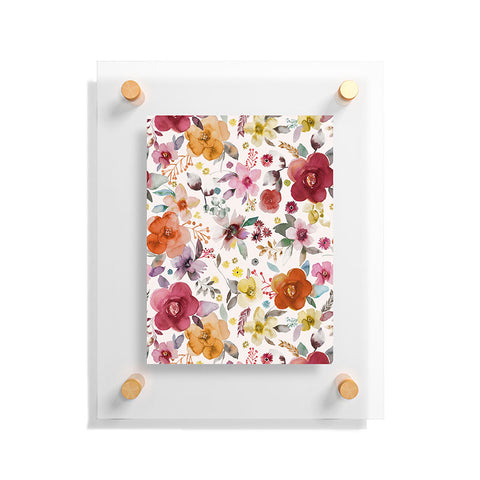 Ninola Design Bountiful Bouquet Countryside Red Floating Acrylic Print