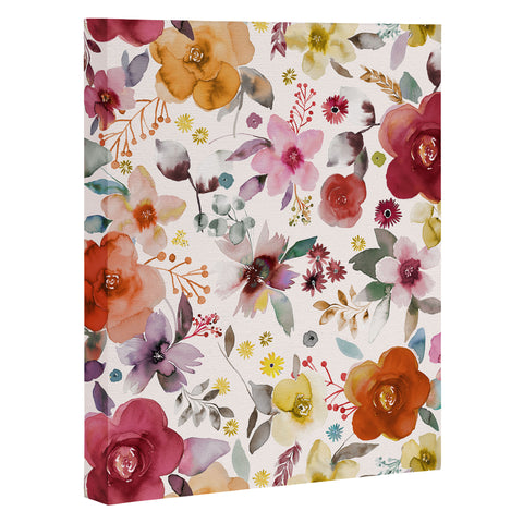 Ninola Design Bountiful Bouquet Countryside Red Art Canvas