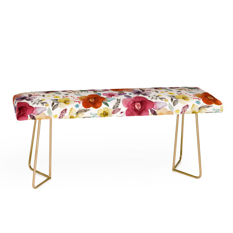 Ninola Design Bountiful Bouquet Countryside Red Bench