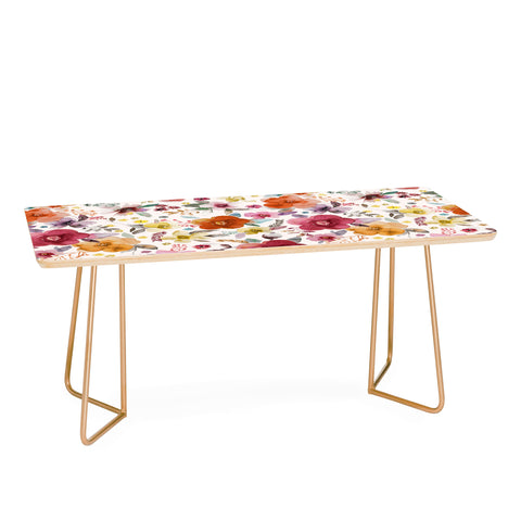 Ninola Design Bountiful Bouquet Countryside Red Coffee Table