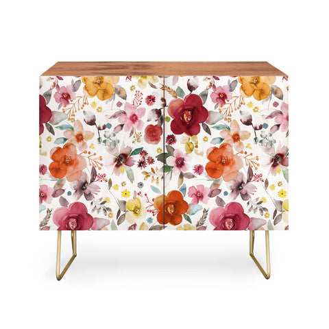 Ninola Design Bountiful Bouquet Countryside Red Credenza