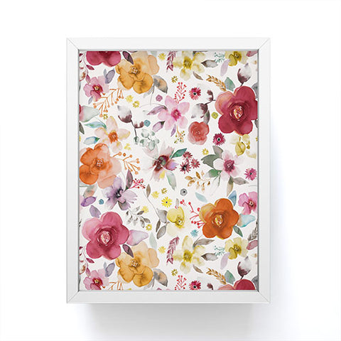 Ninola Design Bountiful Bouquet Countryside Red Framed Mini Art Print