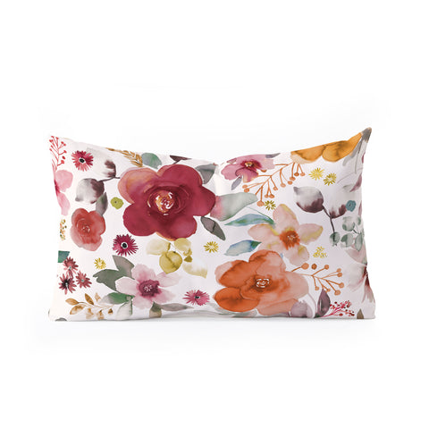 Ninola Design Bountiful Bouquet Countryside Red Oblong Throw Pillow