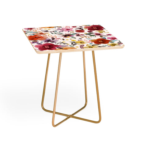 Ninola Design Bountiful Bouquet Countryside Red Side Table