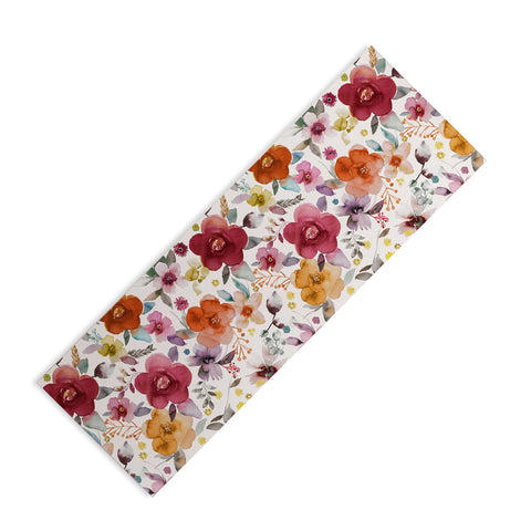 Ninola Design Bountiful Bouquet Countryside Red Yoga Mat