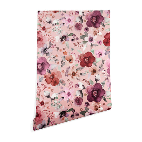 Ninola Design Bountiful bouquet Pink Romance Wallpaper