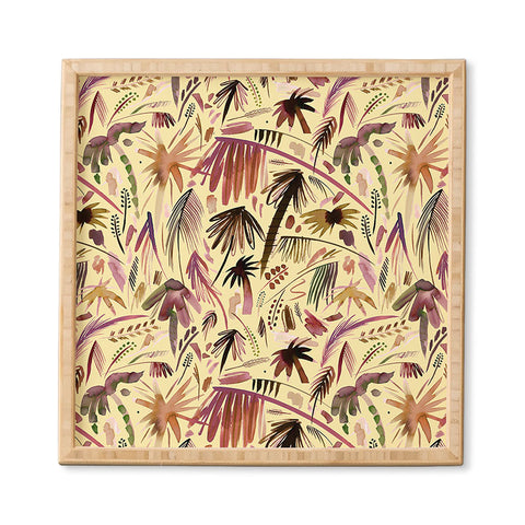 Ninola Design Brushstrokes Palms Terracota Framed Wall Art