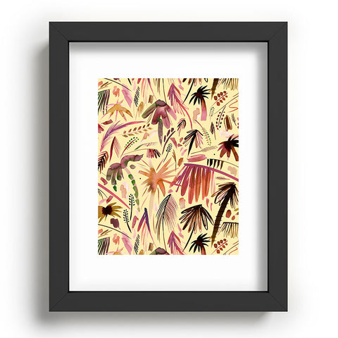 Ninola Design Brushstrokes Palms Terracota Recessed Framing Rectangle