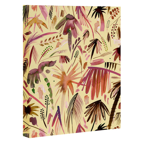 Ninola Design Brushstrokes Palms Terracota Art Canvas