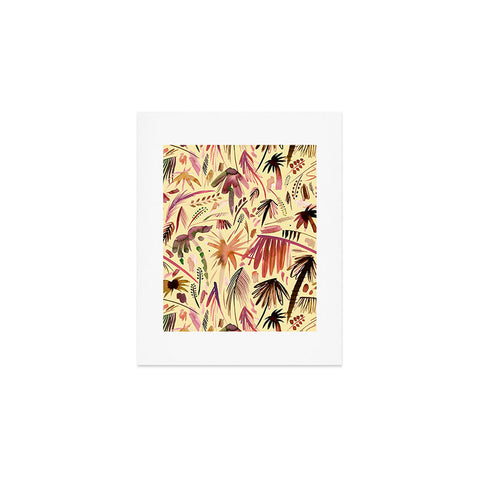 Ninola Design Brushstrokes Palms Terracota Art Print