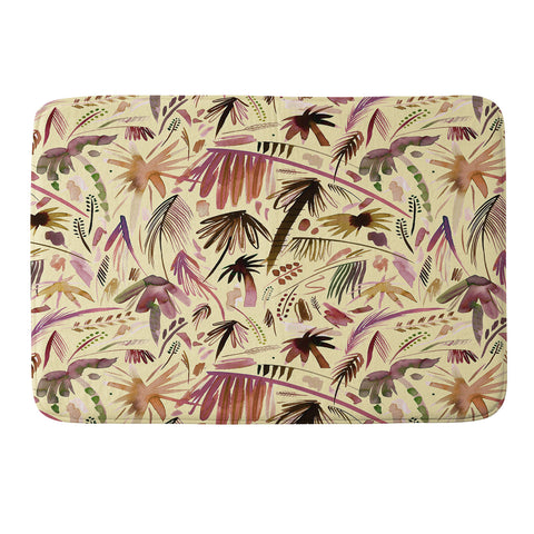 Ninola Design Brushstrokes Palms Terracota Memory Foam Bath Mat