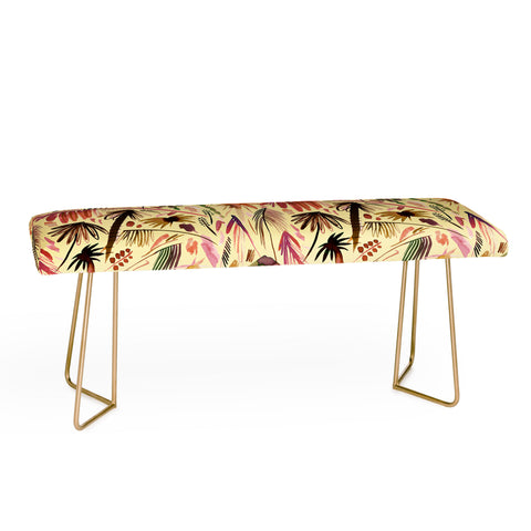 Ninola Design Brushstrokes Palms Terracota Bench