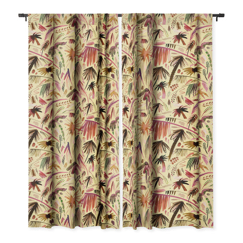 Ninola Design Brushstrokes Palms Terracota Blackout Non Repeat