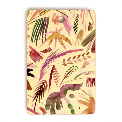 Ninola Design Brushstrokes Palms Terracota Cutting Board Rectangle