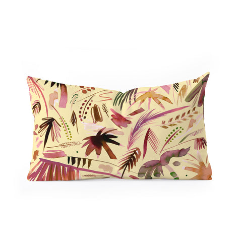 Ninola Design Brushstrokes Palms Terracota Oblong Throw Pillow