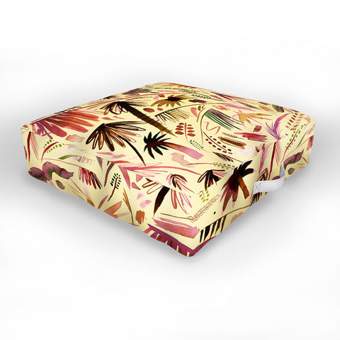 Ninola Design Brushstrokes Palms Terracota Outdoor Floor Cushion