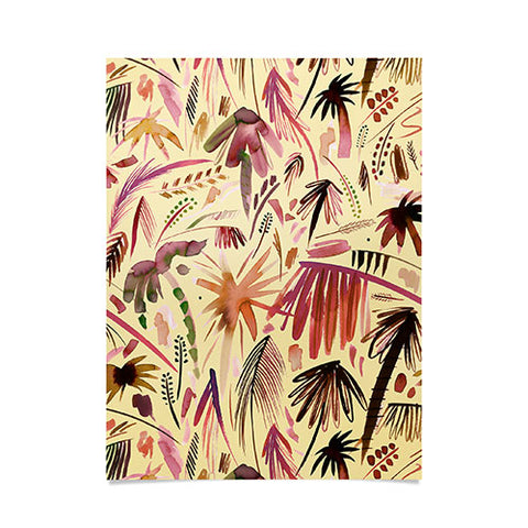Ninola Design Brushstrokes Palms Terracota Poster