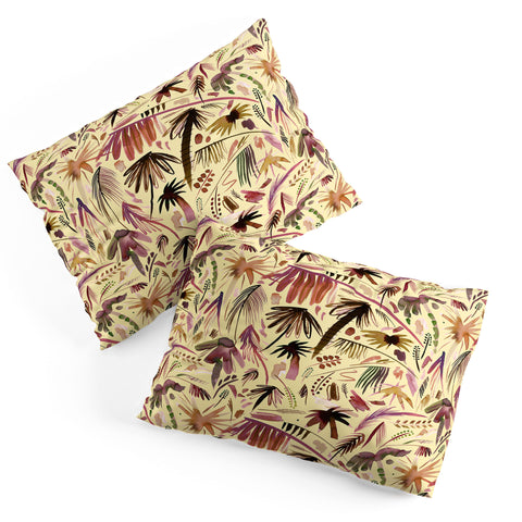 Ninola Design Brushstrokes Palms Terracota Pillow Shams
