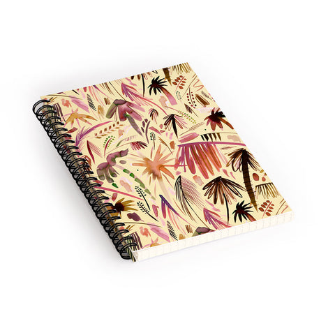 Ninola Design Brushstrokes Palms Terracota Spiral Notebook