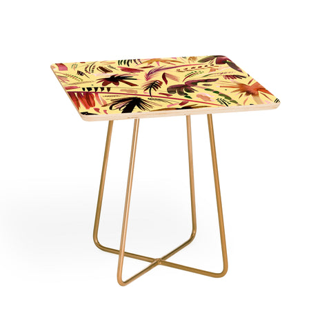Ninola Design Brushstrokes Palms Terracota Side Table