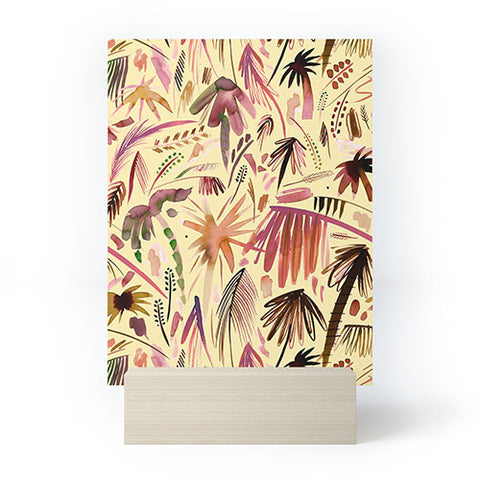 Ninola Design Brushstrokes Palms Terracota Mini Art Print