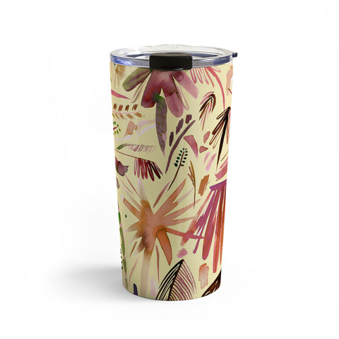 Ninola Design Brushstrokes Palms Terracota Travel Mug