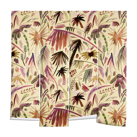 Ninola Design Brushstrokes Palms Terracota Wall Mural