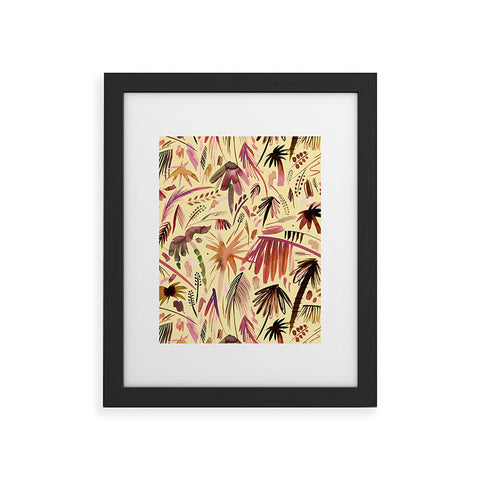 Ninola Design Brushstrokes Palms Terracota Framed Art Print
