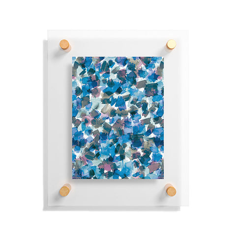 Ninola Design Brushstrokes Rainy Blue Floating Acrylic Print