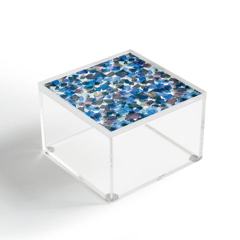 Ninola Design Brushstrokes Rainy Blue Acrylic Box