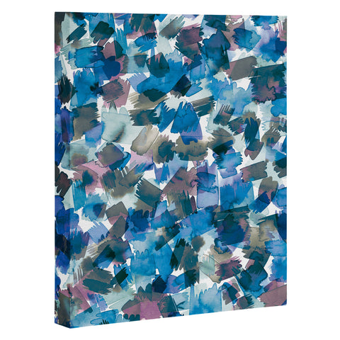 Ninola Design Brushstrokes Rainy Blue Art Canvas