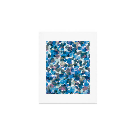 Ninola Design Brushstrokes Rainy Blue Art Print