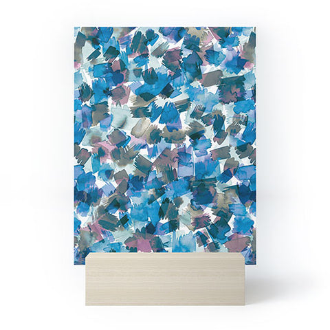 Ninola Design Brushstrokes Rainy Blue Mini Art Print
