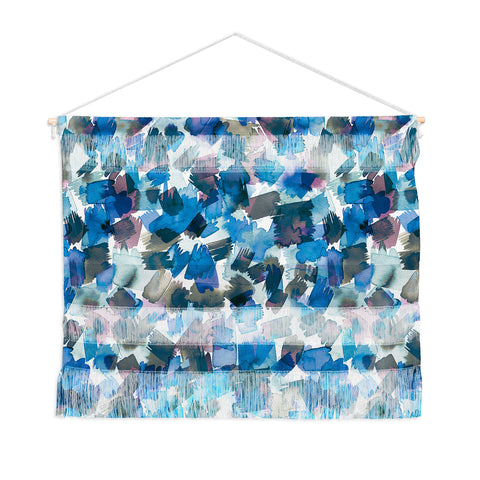 Ninola Design Brushstrokes Rainy Blue Wall Hanging Landscape
