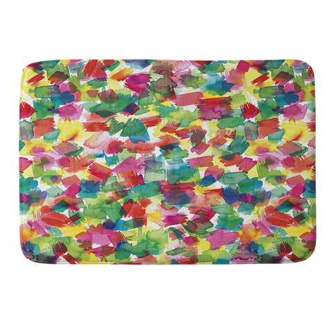 Ninola Design Brushstrokes Spring Colors Memory Foam Bath Mat