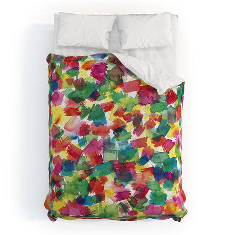 Ninola Design Brushstrokes Spring Colors Duvet Cover