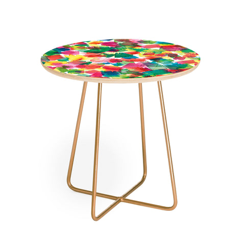 Ninola Design Brushstrokes Spring Colors Round Side Table