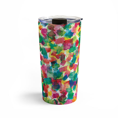 Ninola Design Brushstrokes Spring Colors Travel Mug